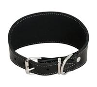 JACK AND VANILLA, Greyhound Dog Collar, Greasy Leather, Black, Size 48 cm