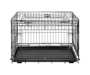 JACK AND VANILLA, Heavy Duty Metal Cage with Sliding Door for Large Pets, Optimal Ventilation and Easy Care, Size XL, Black, Travel Model