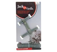 JACK AND VANILLA, Leather Cat Harness with Lead 100 cm, Customised Fit, Elegant Design, Optimal Comfort, Ideal for Walks, Size 10 mm, Grey, Fat Leather Model