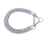 JACK AND VANILLA, Martingale Chrome Dog Chain Collar, Stylish and Durable Design, Optimal Comfort, Adjustable Size 60 cm, Thickness 2.5 mm, Silver Colour