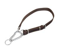 JACK AND VANILLA, Martingale Dog Collar, Fat Leather, Brown, Size 25 mm x 50-80 cm