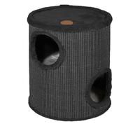 JACK AND VANILLA, Modern and elegant scratching barrel, black finish, diameter 36 x 50 cm, scratching barrel, scratching post for cats, stable cat tree for small and large cats, perfect for claws and