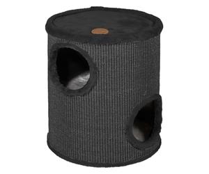 JACK AND VANILLA, Modern and elegant scratching barrel, black finish, diameter 36 x 50 cm, scratching barrel, scratching post for cats, stable cat tree for small and large cats, perfect for claws and