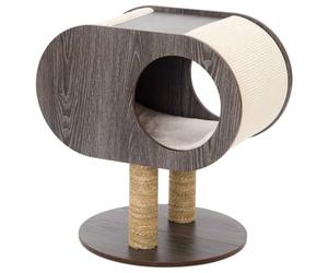 JACK AND VANILLA Molly - Cocoon Cat Tree - Grey - Multifunctional Activity Centre with Scratching Post, Relaxation Point, Sisal Covered Columns and Sturdy Base