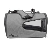 JACK AND VANILLA, Pet Carrier 26 x 46 x 27 cm, Durable and Waterproof Fabric, Optimal Ventilation, Modern Design, Grey/Black, Travel Model