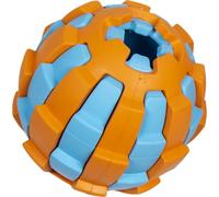 JACK AND VANILLA, Rubber Toys Non Toxic Snack Ball for Animals, Attractive Design, Stimulates Active Play, Diameter 6.5 cm, Light Blue and Orange Colours, Ideal for Small and Medium Dogs, Model Rubber