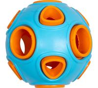 JACK AND VANILLA, Rubber Toys Non Toxic Snack Ball for Animals, Attractive Design, Stimulates Play and Interaction, Ø7.5 cm, Light Blue/Orange, Model