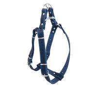 JACK AND VANILLA, Strong Leather Dog Harness, Customised Fit 40-60 cm, Blue Colour, Optimal Comfort and Ergonomic Design for Pleasant Walks, Greasy Leather Model