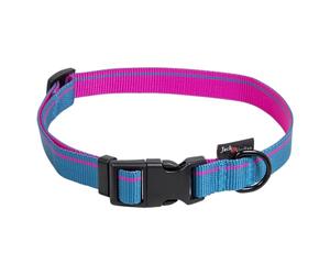 JACK AND VANILLA, Stylish Dog Collar, Adjustable, Durable and Secure, Vibrant Blue, Size XL 20 mm, Length 39-65 cm, Ideal for Comfort and Style, Stripe Design