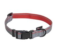 JACK AND VANILLA, Stylish Dog Collar in Grey, Modern and Clean Design, Adjustable Size XL (39-65 cm), Durable and Easy to Clean, Reinforced Security, 20 mm, Stripe Design