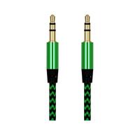 Jack audio cable 1m Nylon Aux Cable 3.5 To 3.5mm Jack Audio Cable Car Audio Cable Cord For Smartphone CD/MP3 Players TV Computer Stereo Speakers Audio jack cable (Color : Green, Size : 1m)