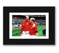 JACK & BOBBY CHARLTON Signed 8x6 Inch Mounted Photo Print Pre Printed Signature England World Cup 1966 - Autograph Football Gift, Ready To Be Framed