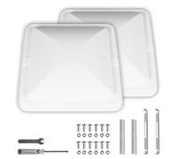 Jack Boss 2 Pack Set RV Vent Covers for Roof, 14 Inch Replacement Camper Vent Lid for Trailer and Motorhome, 14" x 14" x 3.25" White