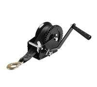 Jack BOSS Hand Winch, 1200 lbs Pulling Capacity, Boat Trailer Winch Heavy Duty Rope Crank with 26.3 FT Polyester Strap, Manual Operated Hand Crank Winch for Trailer, Boat or ATV Towing
