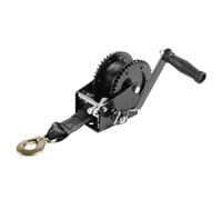 Jack BOSS Hand Winch, 2000 lbs Pulling Capacity, Boat Trailer Winch Heavy Duty Rope Crank with 26.3 FT Polyester Strap, Manual Operated Hand Crank Winch for Trailer, Boat or ATV Towing