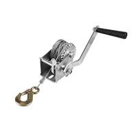 Jack BOSS Hand Winch, 600 lbs Pulling Capacity, Boat Trailer Winch Heavy Duty Rope Crank with 23 FT Steel Cable, Manual Operated Hand Crank Winch for Trailer, Boat or ATV Towing