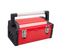 Jack Boss Metal Tool Box Steel 16" Inch Tool Organizer Box Durable Portable Tool Storage with Alum Alloy Handle Double-Lock Toolbox & Removable Tray …