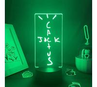 Jack Cactus 3D LED Glow Light with Removable 7 Colors Base, Bedroom Decor Lamp, Night Light for Christmas Birthday Room Decor Back To School USB Adjustable Brightness(Black Base)