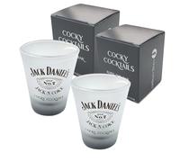 Jack & Coke Frosted Shot Glasses Set by Cocky Cocktails, 2 Pack Barware
