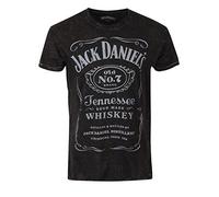 JACK DANIEL's BIO-TS111078JDS-L Classic Acid Washed T-Shirt (Large, Black)