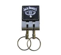 Jack Daniels Black Leather Keyring
