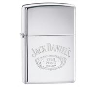 (Jack Daniels Chrome Engraved) Genuine Zippo Jack Daniels Lighter - Windproof - Jd Brass Pewter Chrome