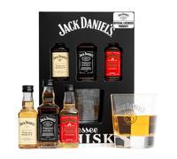 Jack Daniels Gift Set, 3x 5cl (Honey, Fire, JD) + Glass