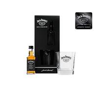 Jack Daniels Gifts - Official Licensed Jack Daniel's Old No. 7 Tennessee Whiskey 5cl Miniature and Whisky Glass Rock Tumbler - Whiskey Gift Sets For Men and Fathers Day