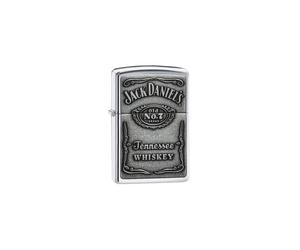 (Jack Daniels Pewter) Genuine Zippo Jack Daniels Lighter - Windproof - Jd Brass Pewter Chrome