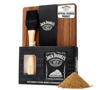 Jack Daniel's Steak Spice Set, Wooden Board, Brush, 2 oz | Officially Licensed, Jack Daniel's Gifts for Men, Gluten Free BBQ Rub, Cutting Board, Mens Gift Set, Christmas