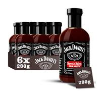 Jack Daniel's Sweet & Spicy BBQ Sauce, Gluten Free, Delicious Marinade, Barbecue Dipping No Preservatives, 6 x 280g Sauce Bottle (Small Version)