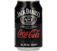 Jack Daniels Tennessee Whiskey and Cola Premixed Cans 330 ml (Pack of 12)