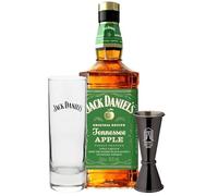 Jack Daniel's Tennessee Whiskey Blended with Apple Liqueur, Branded highball Glass, Cocktail Jigger, 70cl