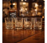 Jack Daniel's Old No.7 Collectable 4 Glass Tumbler Whiskey Glasses Set