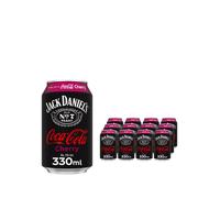 Jack Daniel's Whiskey & Coca Cola Cherry Premixed Can Multipack, 12 x 330 ml
