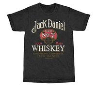 Jack Daniels Whiskey Vintage Mineral Wash T-Shirt, Black, Large