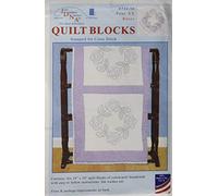 Jack Dempsey 18 x 18-inch Four XX Roses Stamped Quilt Blocks, Pack of 6, White