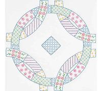 Jack Dempsey 18 x 18-inch Wedding Rings Stamped White Quilt Blocks, Pack of 6