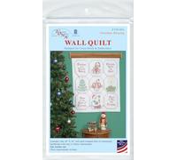 Jack Dempsey 36 x 36-inch Christmas Blessings Stamped Wall or Lap Quilt, White