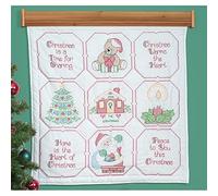 Jack Dempsey 36 x 36-inch Christmas Blessings Stamped Wall or Lap Quilt, White