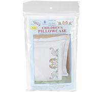 Jack Dempsey Cotton Blend Children's Stamped Pillowcase with White Perle Edge-Noah's Ark