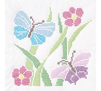 Jack Dempsey Cotton Blend Stamped White Quilt Blocks 18-Inch x 18-Inch-XX Butterflies