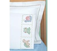 Jack Dempsey Froggy Children's Stamped Pillowcase with White Perle Edge
