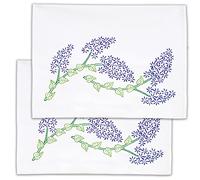 Jack Dempsey Lilacs Embroider Pillowcase, White