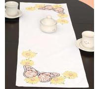 Jack Dempsey Needle Art Butterflies Table Runner
