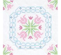 Jack Dempsey Needle Art Quilt Blocks, Xx Lace Tulips