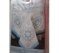 Jack Dempsey Needle Art Stamped White Quilt Blocks, XX Stars (Pack of 6)