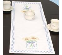 Jack Dempsey Needle Art Sunflowers in Mason Jar Table Runner