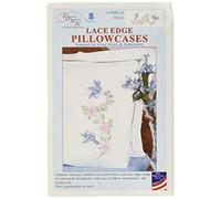Jack Dempsey Stamped Pillowcases with White Lace Edge, Birds, 2-Pack