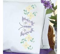 Jack Dempsey Stamped Pillowcases with White Perle Edge (2 per Package) -Butterflies